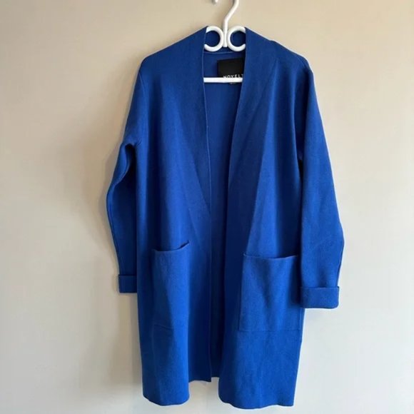 Novelty Sweaters - Novelty Blue Long Cardigan
